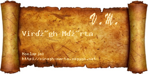 Virágh Márta névjegykártya